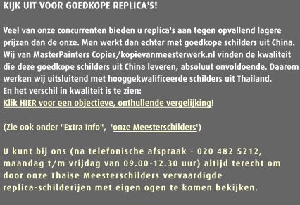 KIJK UIT VOOR GOEDKOPE REPLICA'S!